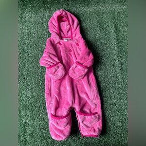The North Face Bright Pink Infant Fleece Snowsuit 0-3 months